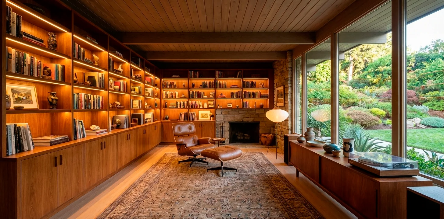 8 Sleek Mid-Century Modern Home Library Design Concepts - SpaceOfMuse