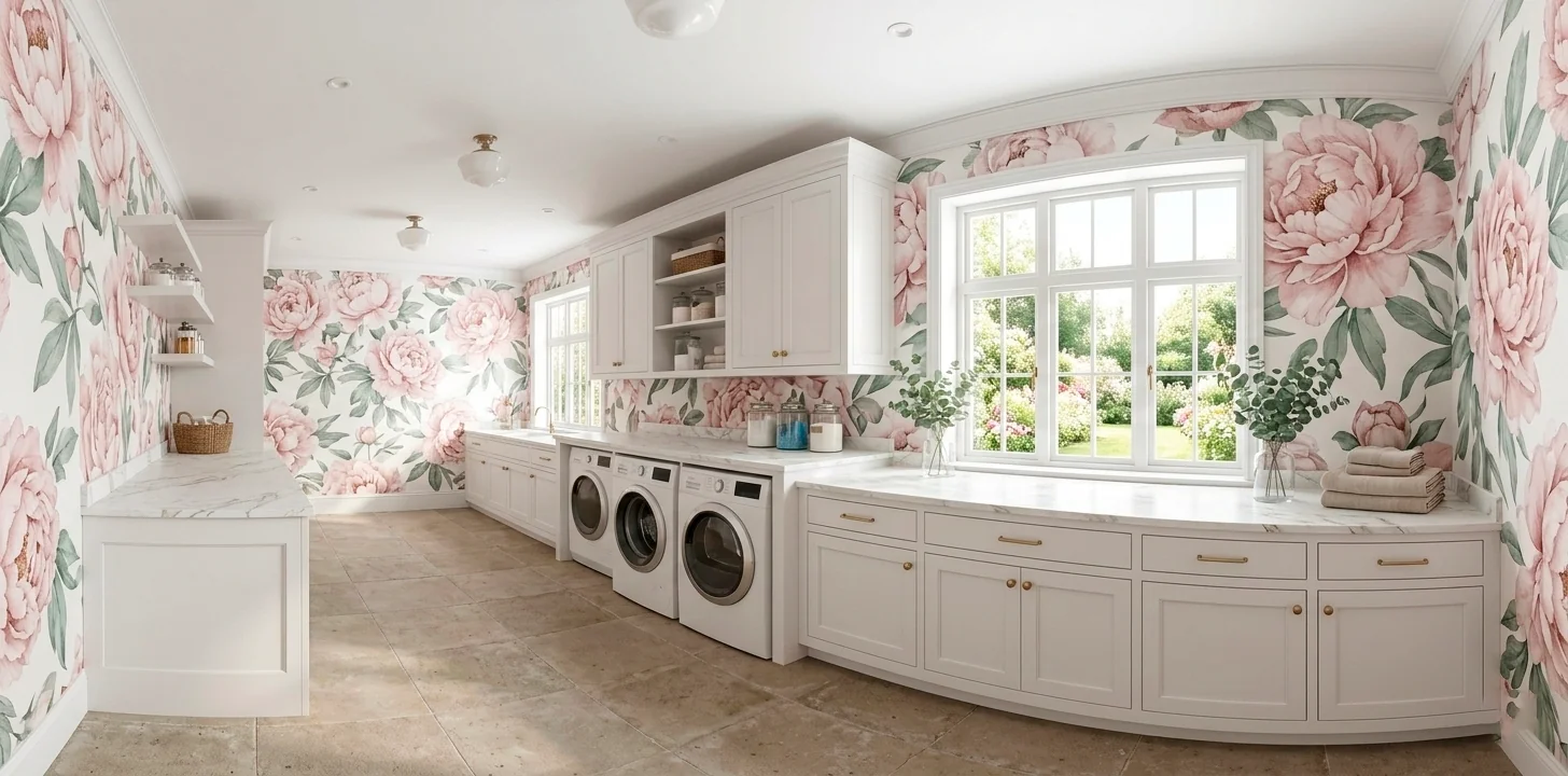 8 Floral Laundry Room Wallpaper Ideas for a Fresh Vibe - SpaceOfMuse