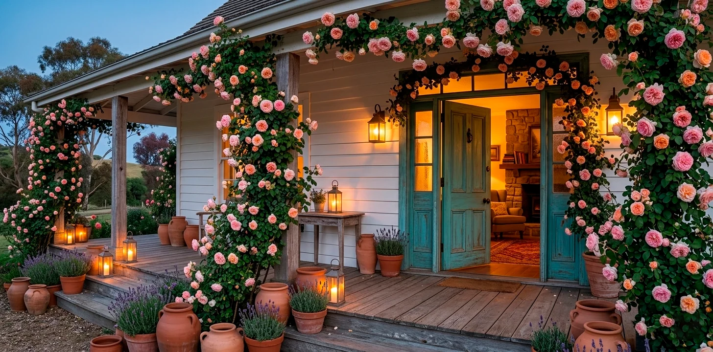 10 Romantic Rose-Covered Cottage Porch Ideas for a Fairytale Look ...