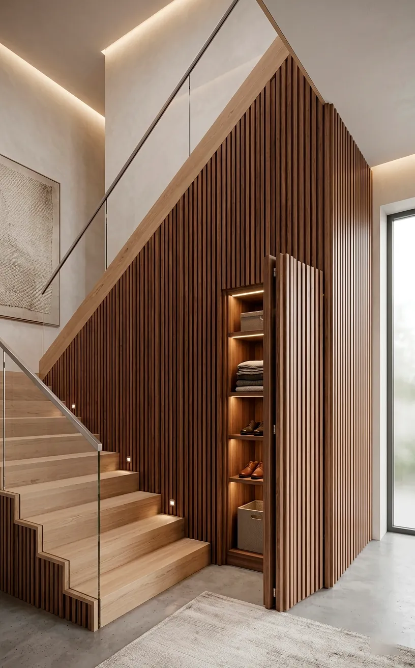 10 Modern Wood Slat-Wall Ideas for Your Staircase - SpaceOfMuse