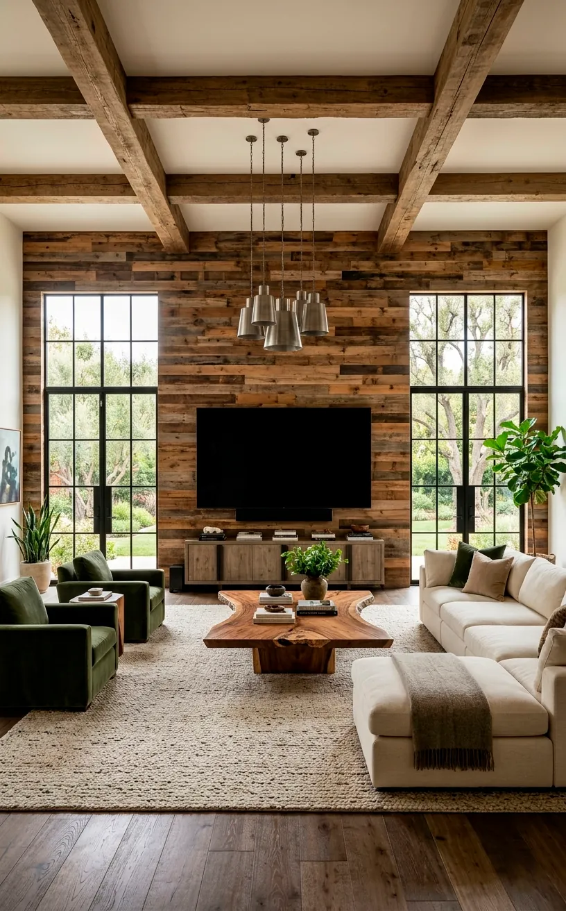 How to Use Rustic Wood for a Warm, Organic TV Wall - SpaceOfMuse