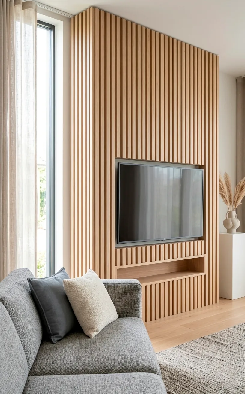 How to Use Rustic Wood for a Warm, Organic TV Wall - SpaceOfMuse