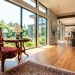 Restored antique Victorian mahogany chair sitting in a modern sunlit living room