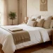 Cozy guest bedroom with fresh white bedding, welcoming bedside tray, and abundant natural morning light.
