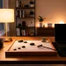 Beautiful zen sand garden with rocks on a modern desk