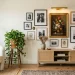 Beautifully styled living room featuring an eclectic gallery wall with budget-friendly art hacks