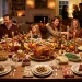 Beautifully decorated Thanksgiving table showcasing various autumn themes with candles and pumpkins