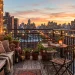 Cozy balcony featuring vintage charm and antique finds at sunset